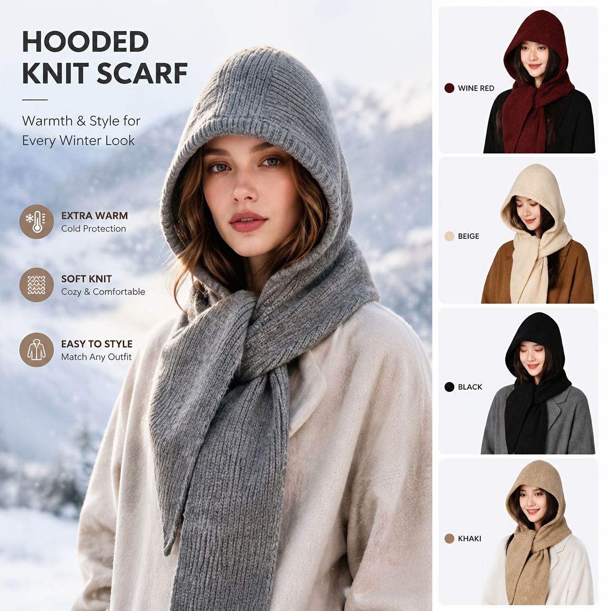 Men Accessories All - Sciarpa con cappuccio per uomo e