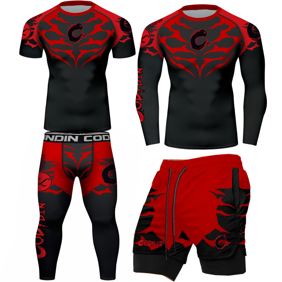 Men'S Kimono Accessories - Nuova T-shirt+Pantaloni Rashguard Kimono Jiu Jitsu